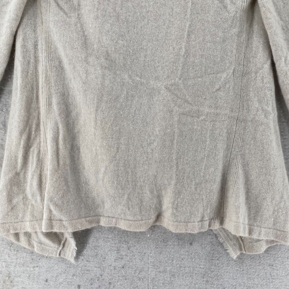 Kinross 100% Cashmere Cardigan Sweater Women XS Open Front Draped Ivory Coastal‎ - Picture 7 of 14